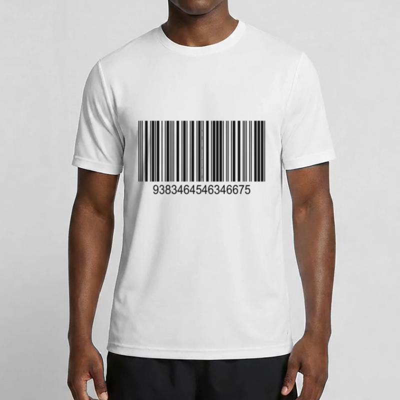 Code barres / code-barres en noir avec des chiffres T-shirt sport Homme