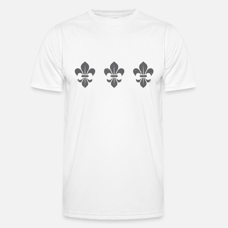 Fleur De Lys / Dunkelgrau Männer Funktions-T-Shirt