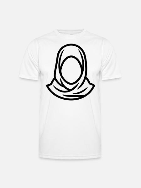 Hijab hovedtørklæde muslimsk kvinde - Funktionsshirt til herrer - hvid