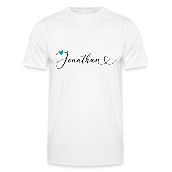 Jonathan Name Vorname Kalligrafieherz - Männer Funktions-T-Shirt - Weiß - Vorne - AI Model Male 178 dark (178cm)