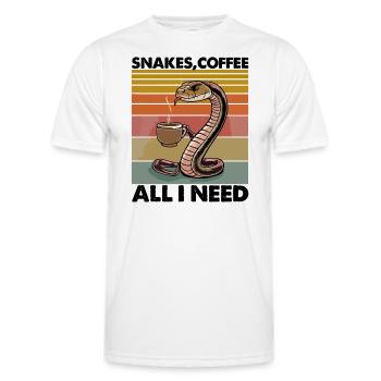 Lustiges Schlangen Kunst Schlange Kaffee Reptilien - Männer Funktions-T-Shirt - Weiß - Vorne - AI Model Male 178 dark (178cm)
