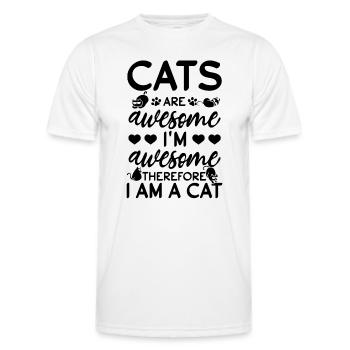 Les chats sont fantastiques, je suis fantastique, donc - T-shirt sport Homme - blanc - Devant - AI Model Male 178 dark (178cm)