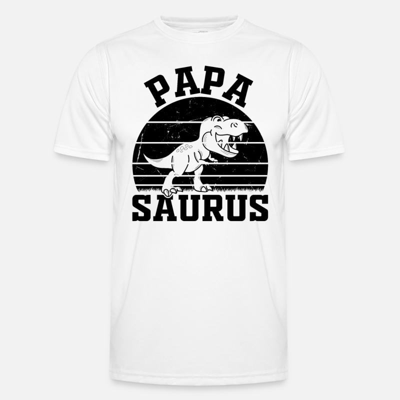 Papa Saurus Papa Dino - Papasaurus - Men's Functional T-Shirt - white