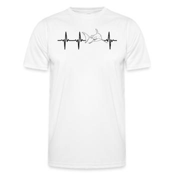 Sharkfish Heartbeat Shark Heartbeat Shark Great Wh - Männer Funktions-T-Shirt - Weiß - Vorne - AI Model Male 178 dark (178cm)