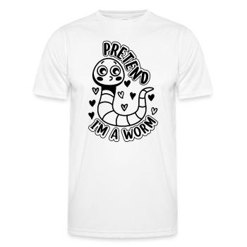 Pretend I'm A Worm Cute Worm Composting Worm Lover - Men's Functional T-Shirt - white - Front - AI Model Male 178 dark (178cm)