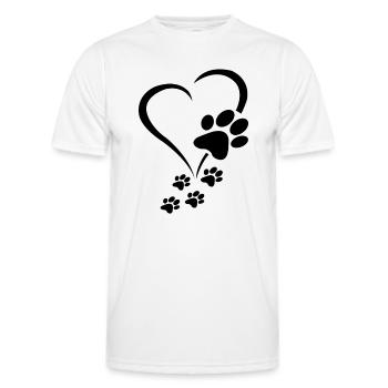 Dog Paw Heart Baby Dogs - Dog Paws Hearts Dog Paw - Men's Functional T-Shirt - white - Front - AI Model Male 178 dark (178cm)