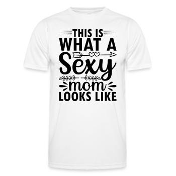 Voici à quoi ressemble une maman sexy - Fête des mères - T-shirt sport Homme - blanc - Devant - AI Model Male 178 dark (178cm)