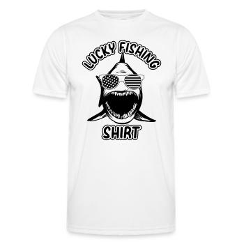 Fisherman Fish Fishing Fish Angler - Lucky Fishing - Men's Functional T-Shirt - white - Front - AI Model Male 178 dark (178cm)