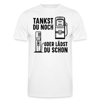 Station de recharge pour voiture électrique Station de remplissage de voiture électrique - T-shirt sport Homme - blanc - Devant - AI Model Male 178 dark (178cm)
