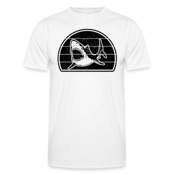 Shark Fish Shark Lover Sharkfish Great White Shark - Men's Functional T-Shirt - white - Front - AI Model Male 178 dark (178cm)