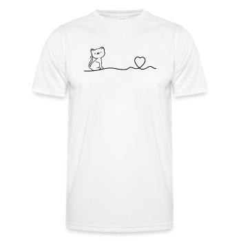 Cat Heartbeat Heart Cat Lover - Cute Cat - Männer Funktions-T-Shirt - Weiß - Vorne - AI Model Male 178 dark (178cm)