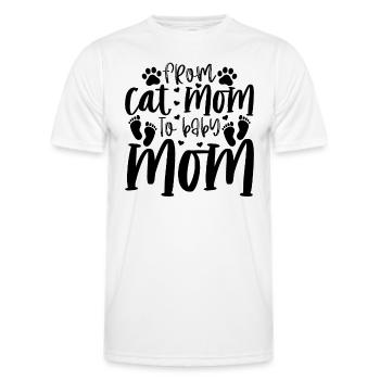 From Cat Mom To Baby Mom Pregnancy Announcement - Männer Funktions-T-Shirt - Weiß - Vorne - AI Model Male 178 dark (178cm)