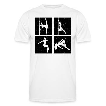 Pole Dance Silhouette - Pole Dancing Pole Dancer P - Männer Funktions-T-Shirt - Weiß - Vorne - AI Model Male 178 dark (178cm)