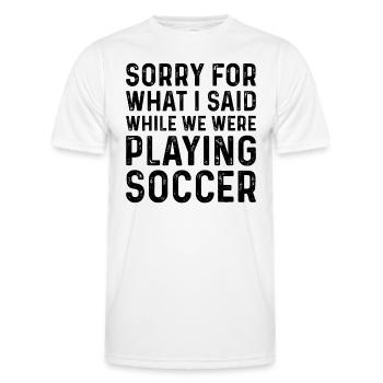 Soccer Lover Playing Soccer Game - Funny Soccer Pl - Männer Funktions-T-Shirt - Weiß - Vorne - AI Model Male 178 dark (178cm)