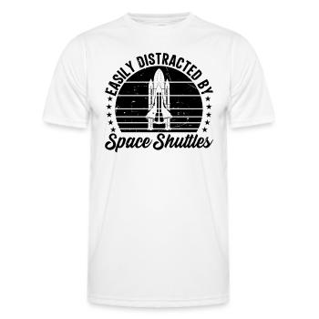 Vaisseau spatial de voyage spatial facilement distrait par l’espace - T-shirt sport Homme - blanc - Devant - AI Model Male 178 dark (178cm)