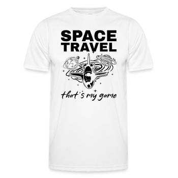 Space Travel That's My Game I Aerospace Space Ship - Men's Functional T-Shirt - white - Front - AI Model Male 178 dark (178cm)