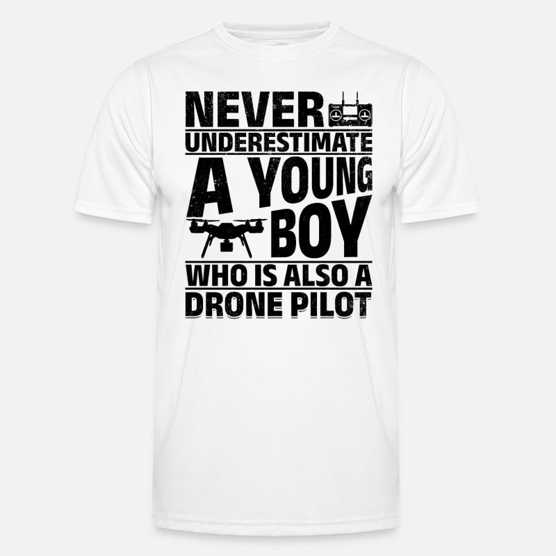 Never Underestimate A Young Boy Who Is Also A Dron Männer Funktions-T-Shirt