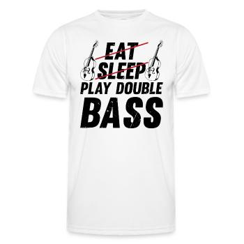 Double Bassist Double Bass - Eat Sleep Play Double - Men's Functional T-Shirt - white - Front - AI Model Male 178 dark (178cm)