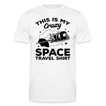This Is My Crazy Space Travel Shirt Space Explorat - Men's Functional T-Shirt - white - Front - AI Model Male 178 dark (178cm)