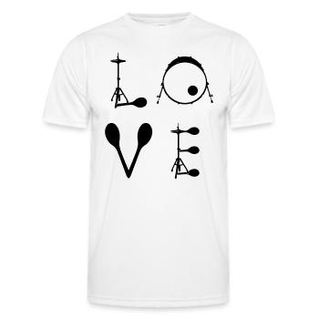 Love Drums Drum Player Drummer Drum Musician - Men's Functional T-Shirt - white - Front - AI Model Male 178 dark (178cm)