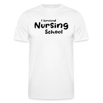 Nurse Life - I Survived Nursing School - Männer Funktions-T-Shirt - Weiß - Vorne - AI Model Male 178 dark (178cm)