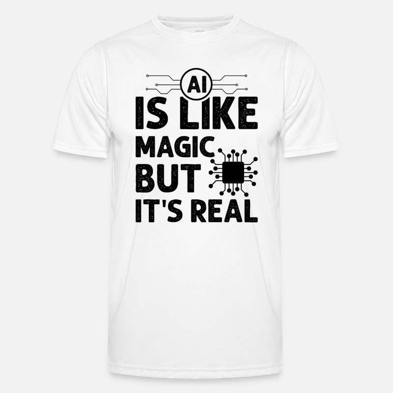 AI Is Like Magic But It's Real - Artificial Intell Männer Funktions-T-Shirt