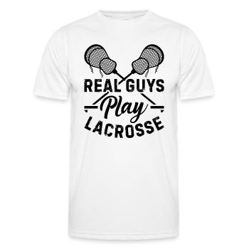 Real Guys Play Lacrosse - Lacrosse Player - Männer Funktions-T-Shirt - Weiß - Vorne - AI Model Male 178 dark (178cm)