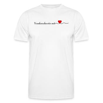 Krankenschwester mit Herz - Krankenschwester - Männer Funktions-T-Shirt - Weiß - Vorne - AI Model Male 178 dark (178cm)