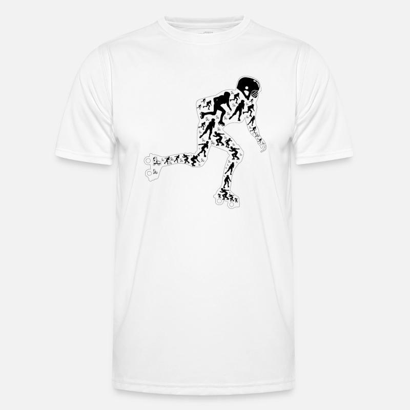 Roller Skating Silhouette Roller Skater Silhouette Männer Funktions-T-Shirt