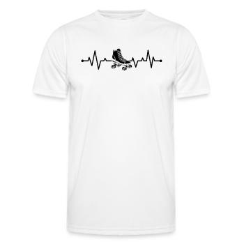 Roller Skating Heartbeat Roller Skates - Men's Functional T-Shirt - white - Front - AI Model Male 178 dark (178cm)