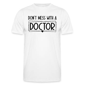 Humour médical de médecin d’hôpital - Ne jouez pas avec un - T-shirt sport Homme - blanc - Devant - AI Model Male 178 dark (178cm)