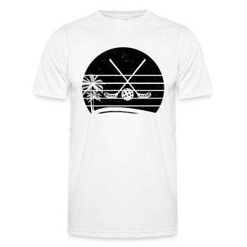Floorball Sticks Floorball Ball Floorball - Men's Functional T-Shirt - white - Front - AI Model Male 178 dark (178cm)