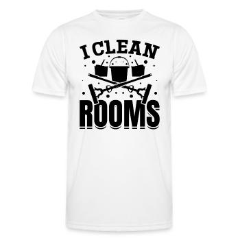 I Clean Rooms - House Cleaning Housekeeper House C - Men's Functional T-Shirt - white - Front - AI Model Male 178 dark (178cm)