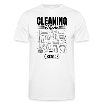 Cleaning Mode On - Janitor Housekeeper - Men's Functional T-Shirt - white - Front - AI Model Male 178 dark (178cm)