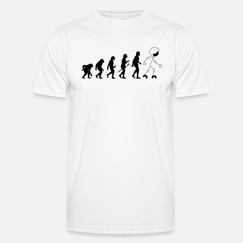 Funny Roller Skating Evolution - Männer Funktions-T-Shirt - Weiß