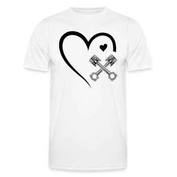 Mécanique automatique Cardio Mécanique piston - T-shirt sport Homme - blanc - Devant - AI Model Male 178 dark (178cm)