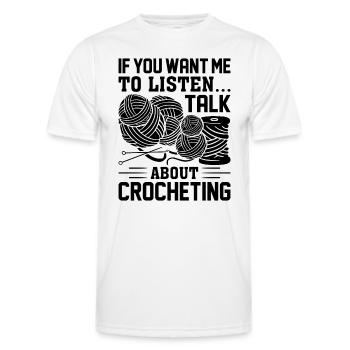 Crochet - Si tu veux que j’écoute Parle de croco - T-shirt sport Homme - blanc - Devant - AI Model Male 178 dark (178cm)
