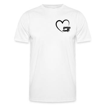 Sewing Heart sewing machine Sewing - Men's Functional T-Shirt - white - Front - AI Model Male 178 dark (178cm)