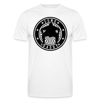 Sumo Daddy Lutteur de sumo - T-shirt sport Homme - blanc - Devant - AI Model Male 178 dark (178cm)