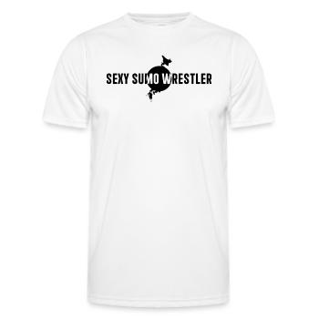 Lutteuse de sumo sexy - Sumo Fighter Sumo Wrestling - T-shirt sport Homme - blanc - Devant - AI Model Male 178 dark (178cm)