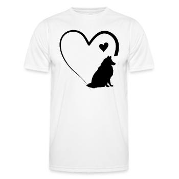 Rough Collie Heart Rough Collie Lover - Men's Functional T-Shirt - white - Front - AI Model Male 178 dark (178cm)