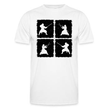 Japanese Kendo Kendo Wrestling Kendo Wrestler - Männer Funktions-T-Shirt - Weiß - Vorne - AI Model Male 178 dark (178cm)