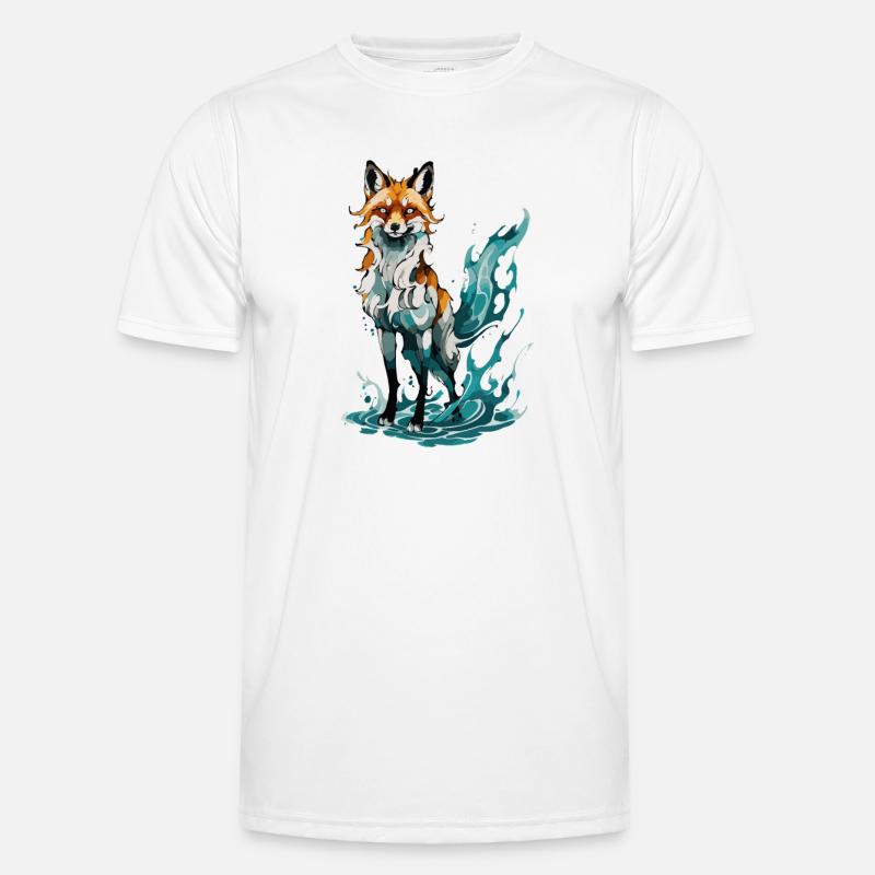 Fox Standing in Tranquil Waters Men's Functional T-Shirt