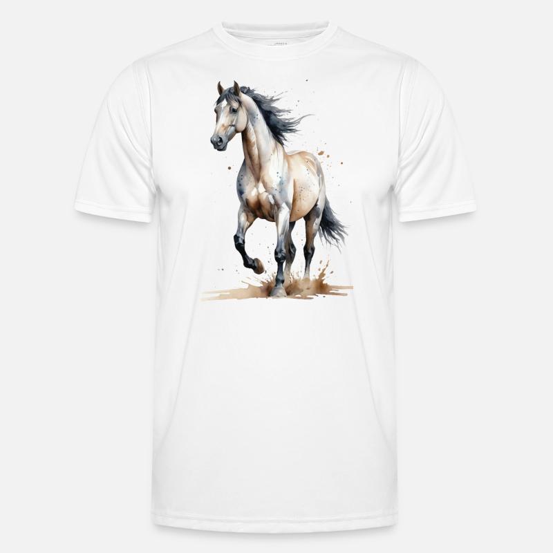 Aquarelle Cheval Capture Le Vent T-shirt sport Homme