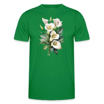 Calla Lily Art de l’aquarelle | Floral élégant - T-shirt sport Homme - vert - Devant - AI Model Male 178 dark (178cm)