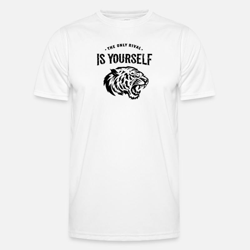 Le seul rival : le design du tigre de motivation T-shirt sport Homme