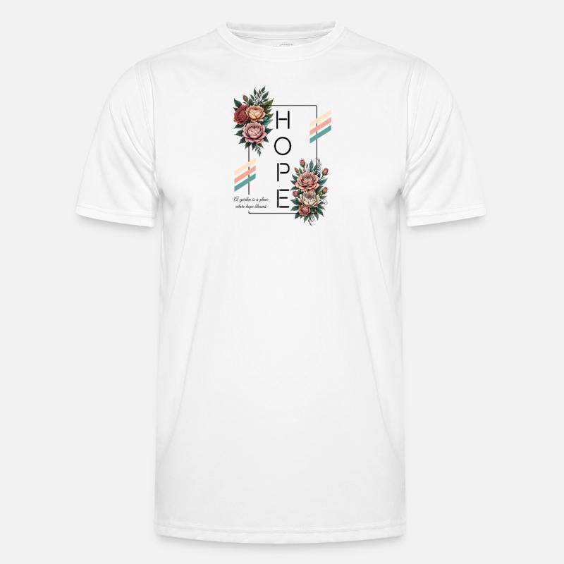 Hope Blooms Blumengarten - Männer Funktions-T-Shirt - Weiß