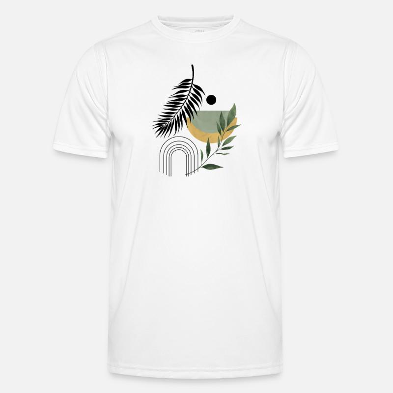 Boho Abstrakte botanische Harmonie - Männer Funktions-T-Shirt - Weiß