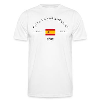Playa de las Américas – Holiday Souvenir & Gift - Men's Functional T-Shirt - white - Front - AI Model Male 178 dark (178cm)