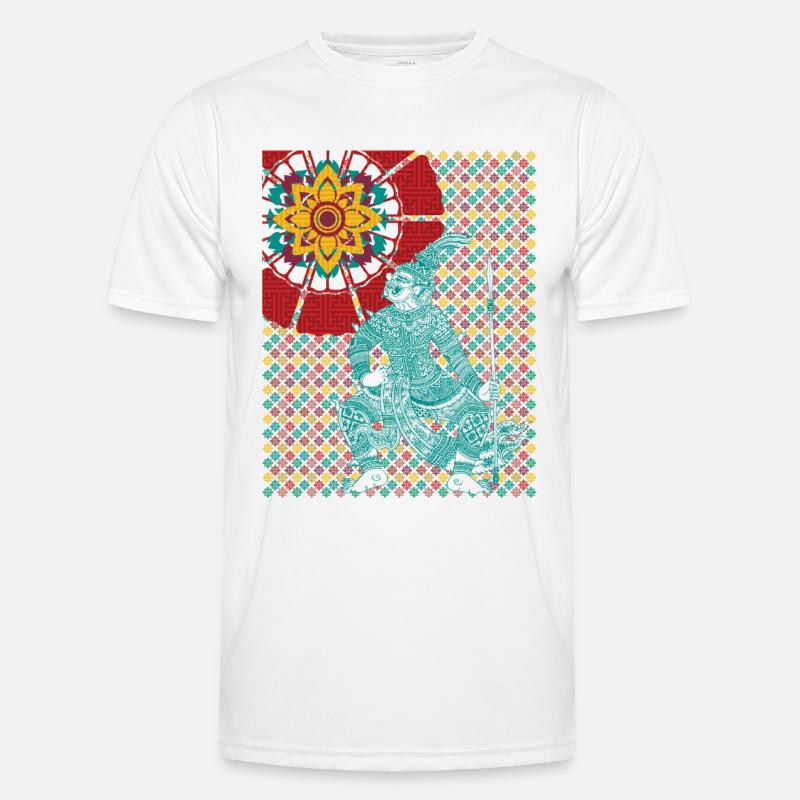 Thai Warrior Looking at the Sun - Men's Functional T-Shirt - white